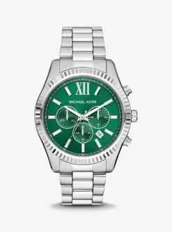 Montre Lexington argentée surdimensionnée