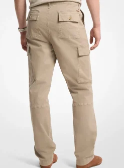 Pantalon cargo en sergé de coton extensible