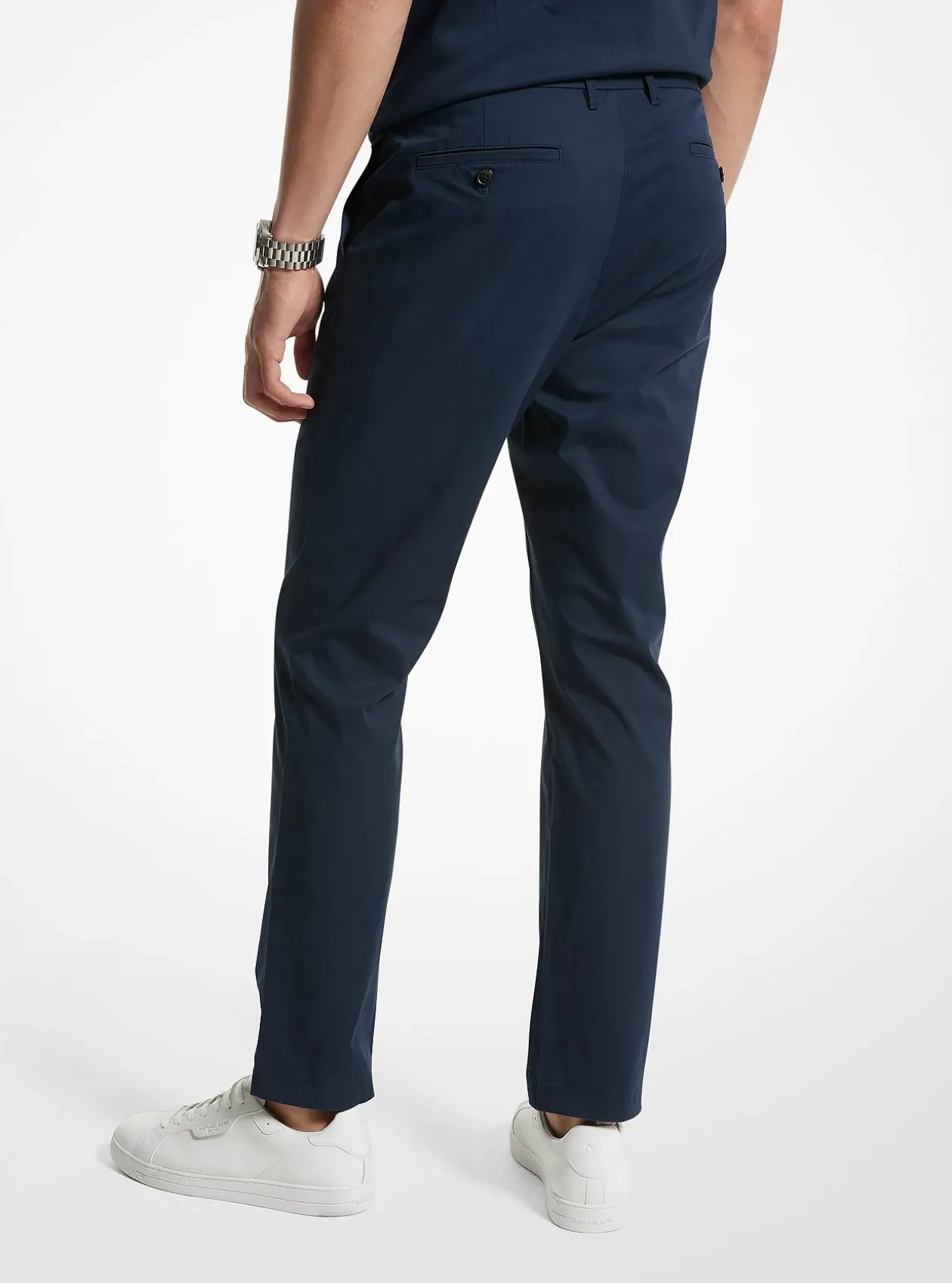 Pantalon chino coupe slim en mélange de coton