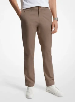 Pantalon chino coupe slim en mélange de coton