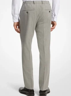 Pantalon coupe slim en flanelle de laine extensible