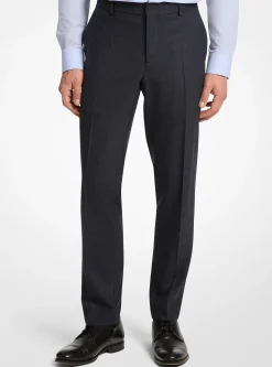 Pantalon de costume en laine mélangée à carreaux prince-de-galles