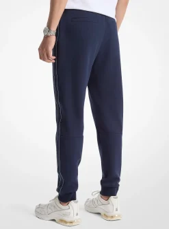 Pantalon de jogging en mélange de coton avec bande à logos