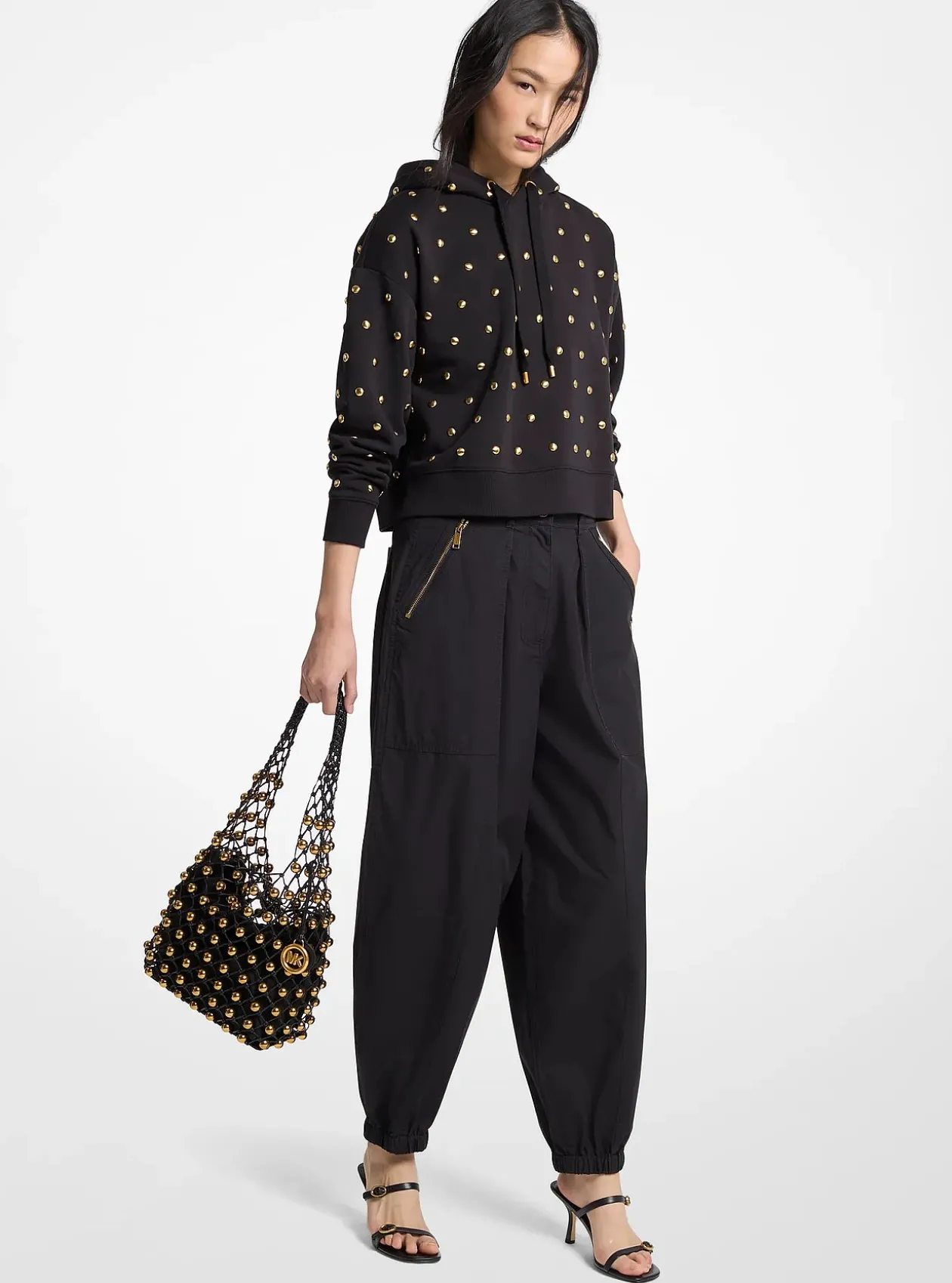 Pantalon de survêtement parachute en popeline de coton