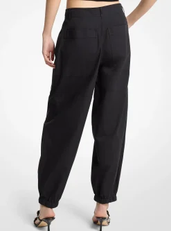 Pantalon de survêtement parachute en popeline de coton