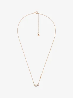 Parure collier et clous d'oreilles avec zircones cubiques et placage en métal précieux