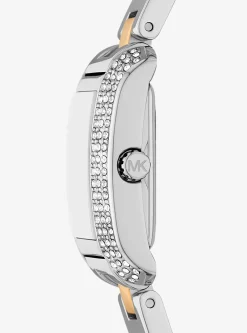 Petite montre Emery bicolore à pierres pavées