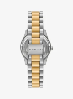 Petite montre Lexington bicolore avec pierre pavées