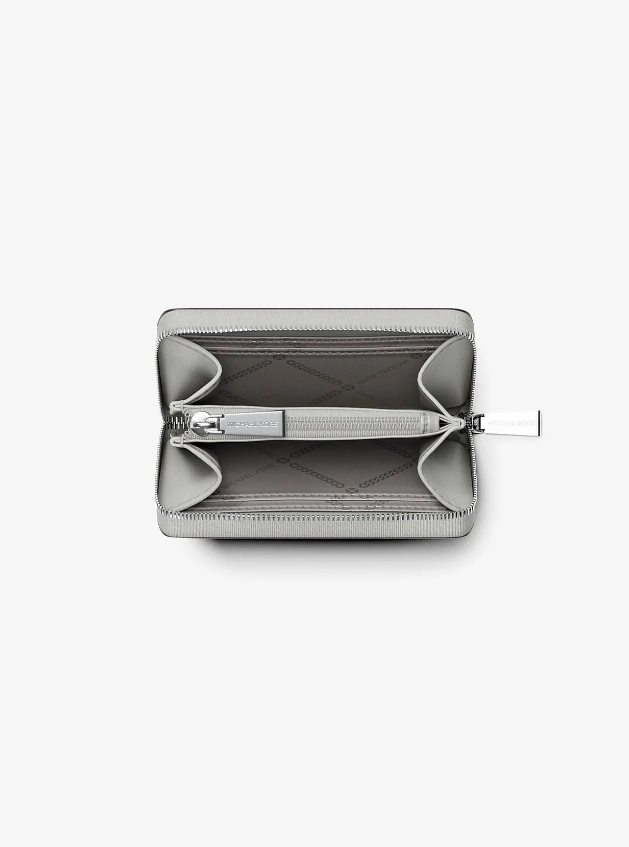 Petit porte-cartes entièrement zippé Jet Set en cuir grainé