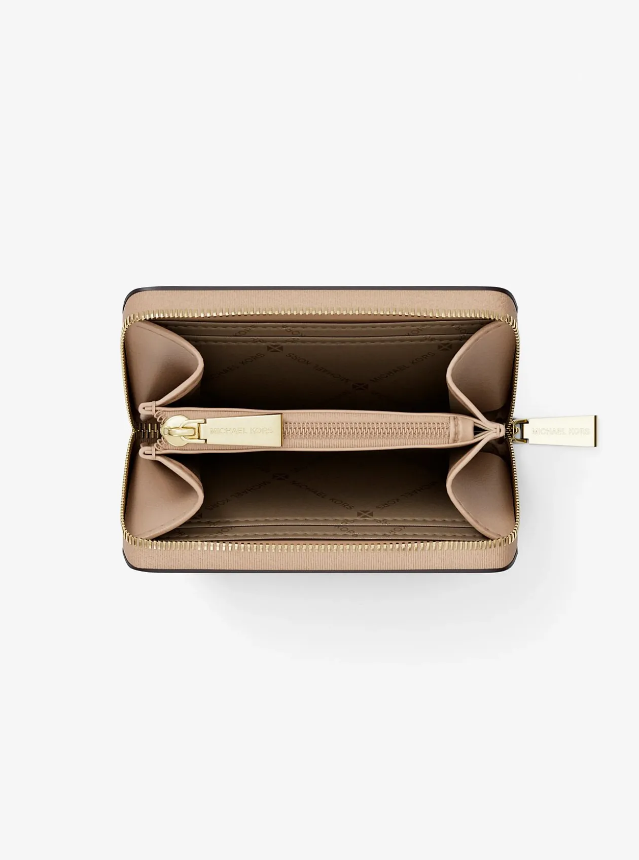 Petit porte-cartes entièrement zippé Jet Set en cuir grainé