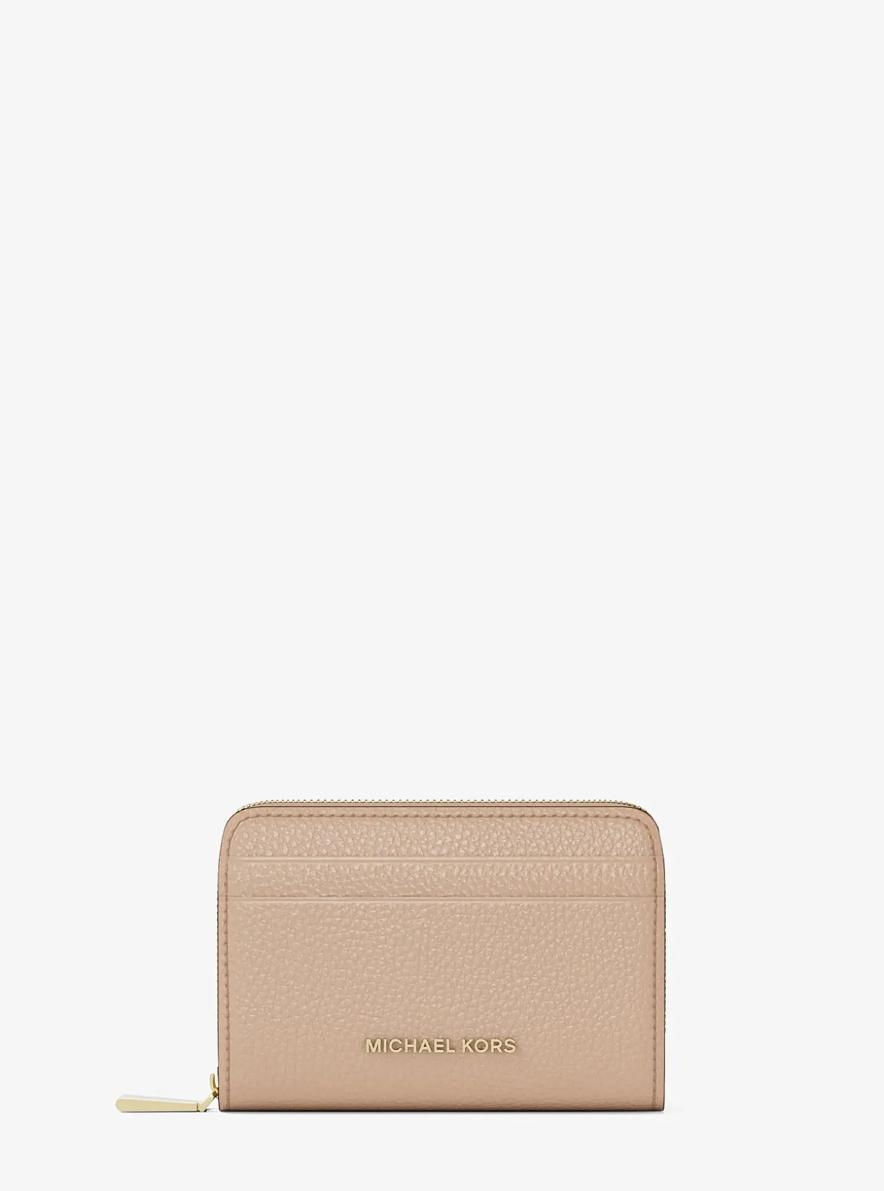 Petit porte-cartes entièrement zippé Jet Set en cuir grainé