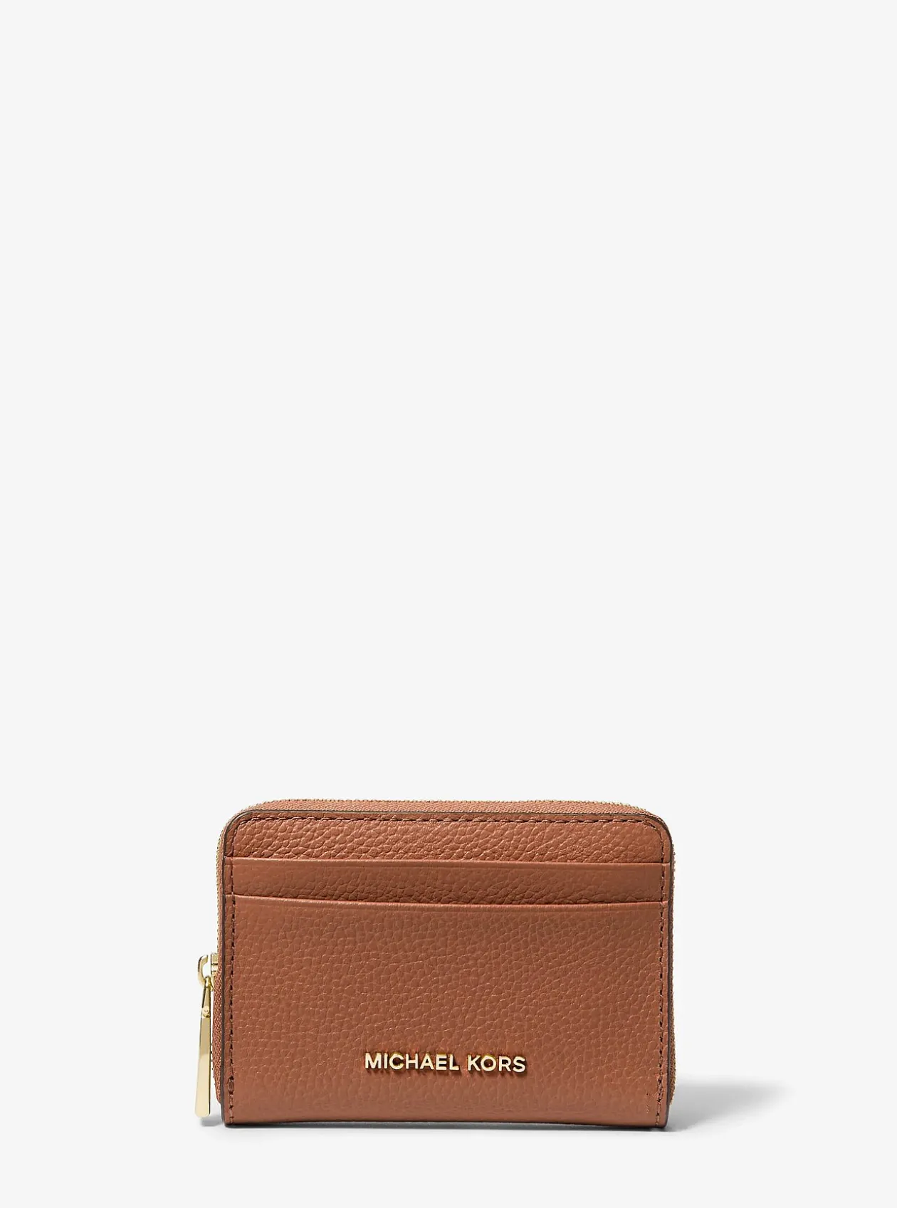 Petit porte-cartes entièrement zippé Jet Set en cuir grainé