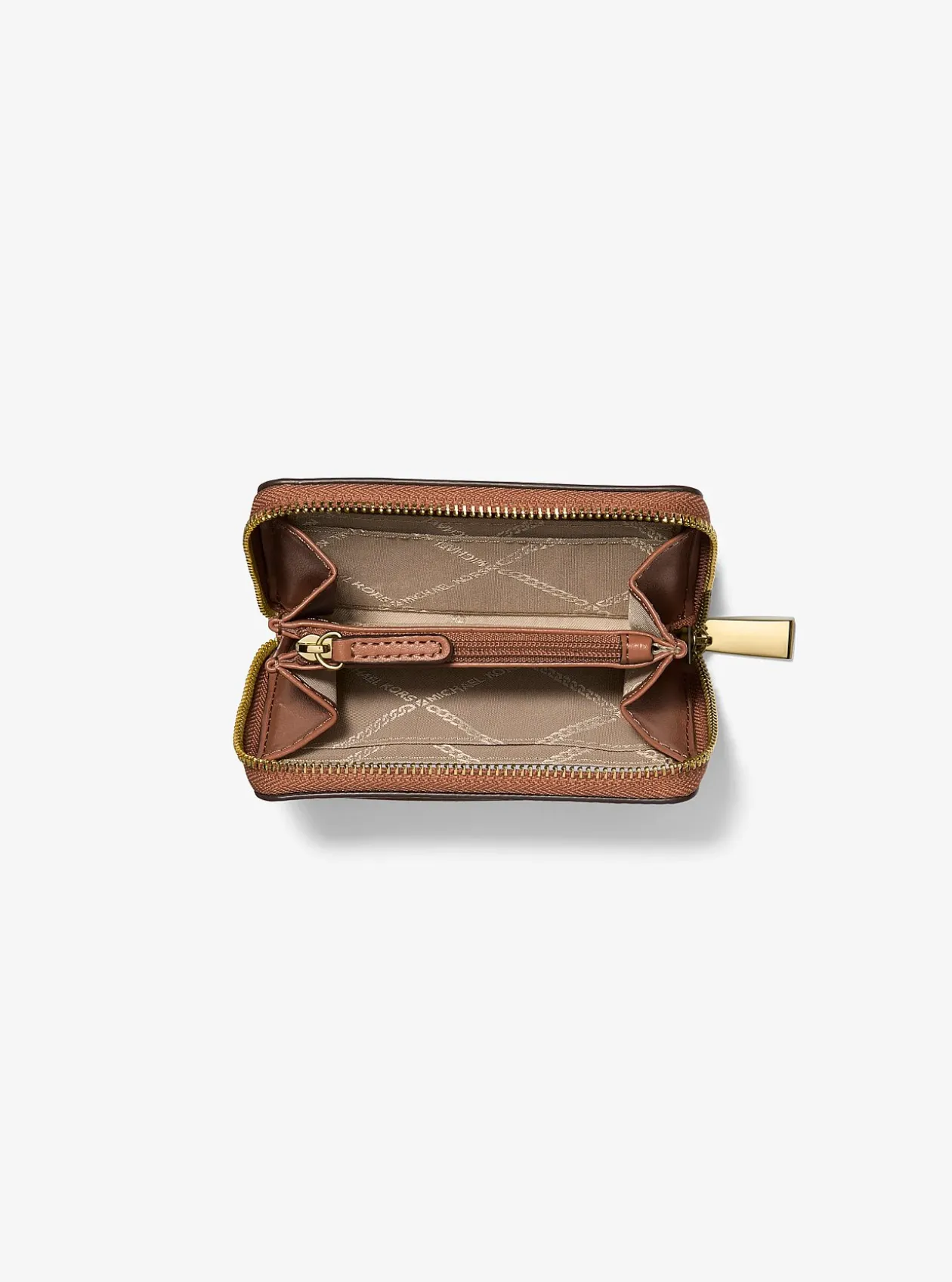 Petit porte-cartes entièrement zippé Jet Set en cuir grainé