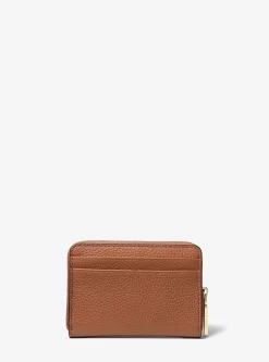 Petit porte-cartes entièrement zippé Jet Set en cuir grainé