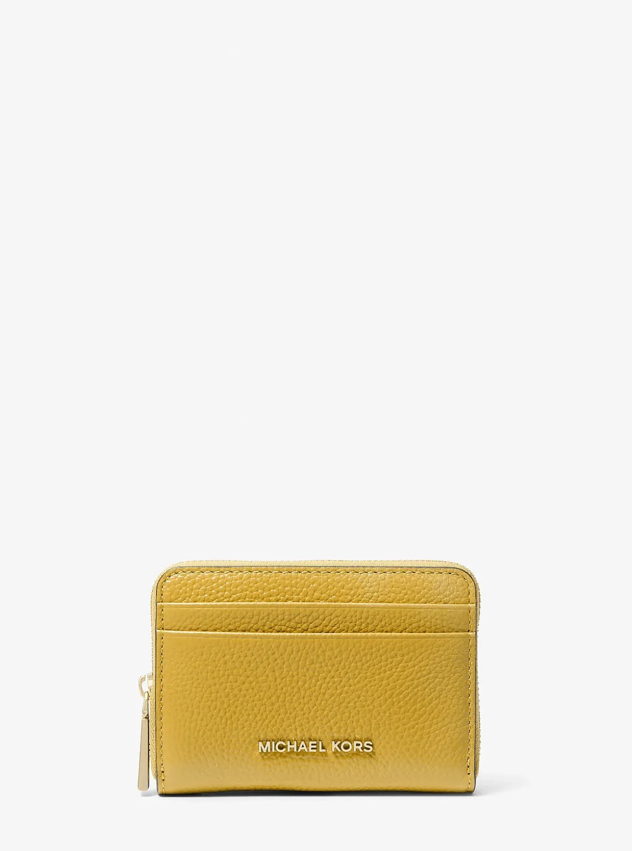 Petit porte-cartes entièrement zippé Jet Set en cuir grainé