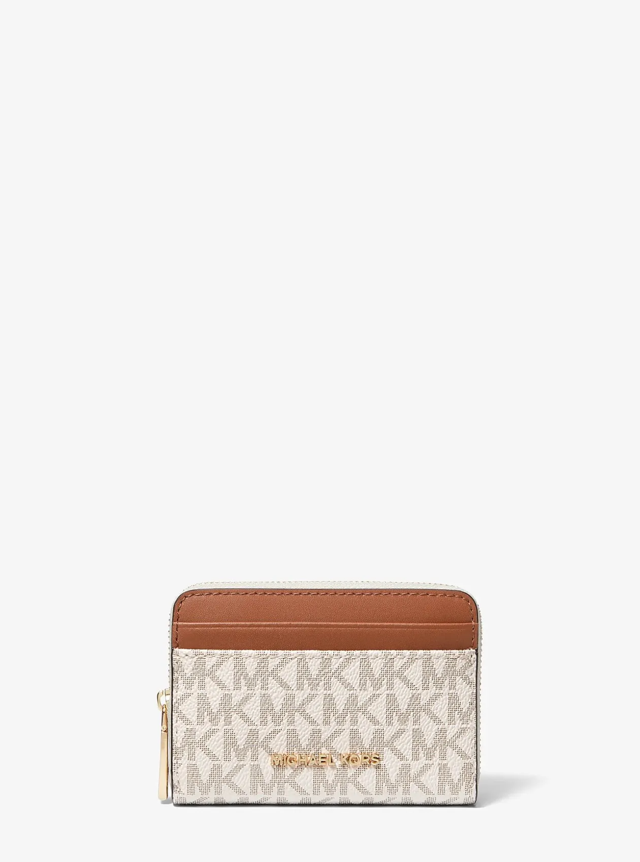 Petit porte-cartes entièrement zippé Jet Set à logo Signature