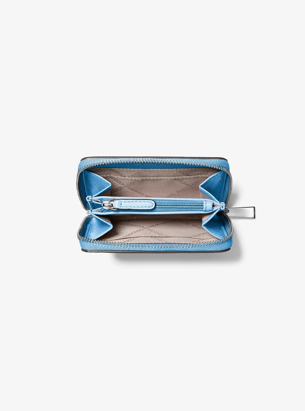 Petit porte-cartes entièrement zippé Jet Set en cuir grainé