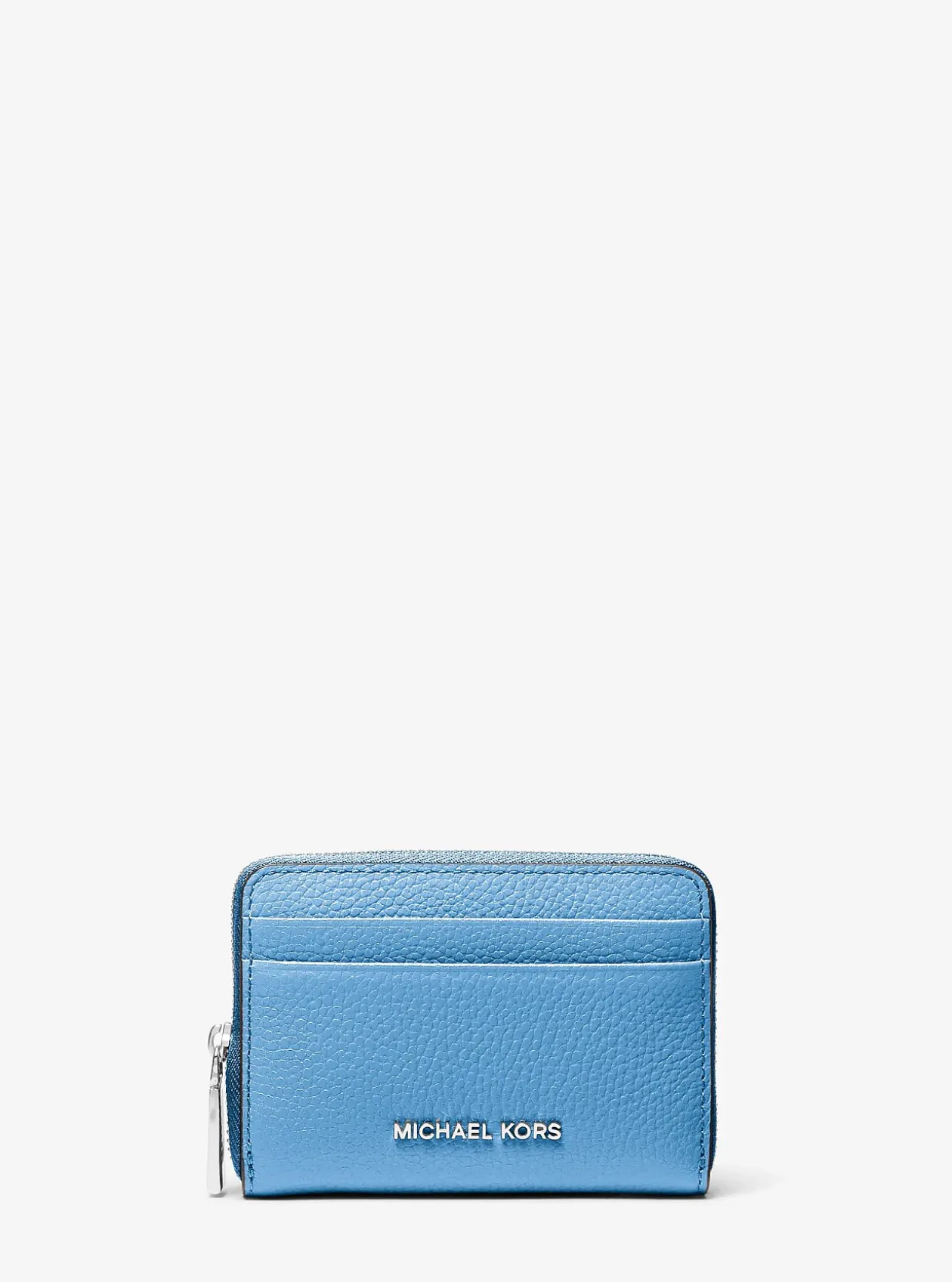 Petit porte-cartes entièrement zippé Jet Set en cuir grainé