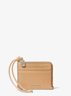 Petit porte-cartes Jet Set en cuir grainé à dragonne