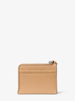 Petit porte-cartes Jet Set en cuir grainé à dragonne