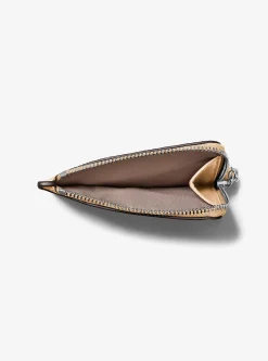 Petit porte-cartes Jet Set en cuir grainé à dragonne