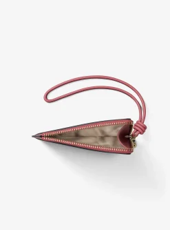 Petit porte-cartes Jet Set en cuir grainé à dragonne