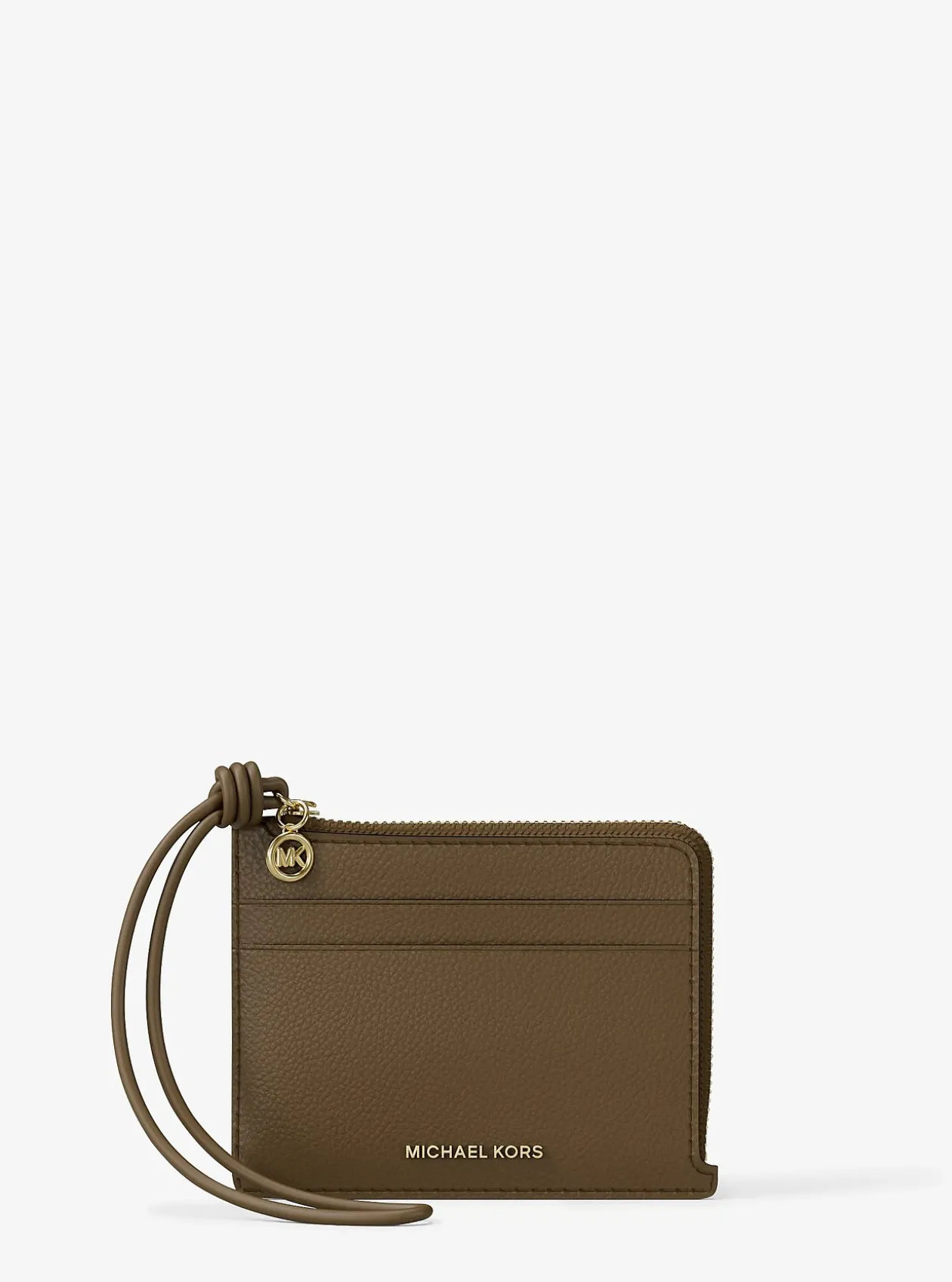 Petit porte-cartes Jet Set en cuir grainé à dragonne