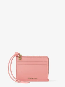 Petit porte-cartes Jet Set en cuir grainé à dragonne