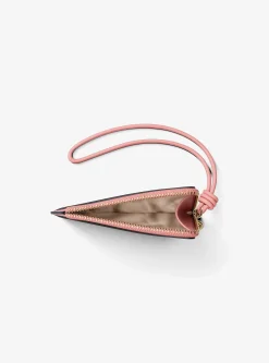 Petit porte-cartes Jet Set en cuir grainé à dragonne