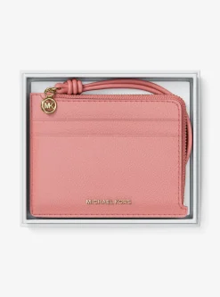 Petit porte-cartes Jet Set en cuir grainé à dragonne