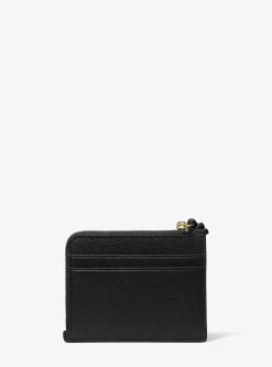 Petit porte-cartes Jet Set en cuir grainé à dragonne