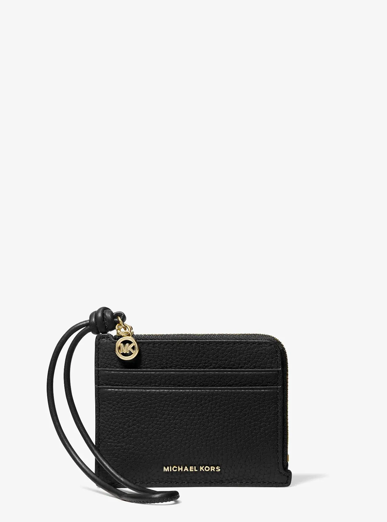 Petit porte-cartes Jet Set en cuir grainé à dragonne