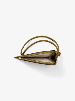 Petit porte-cartes Jet Set en cuir grainé à dragonne