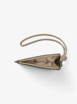Petit porte-cartes Jet Set en cuir grainé à dragonne