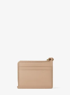 Petit porte-cartes Jet Set en cuir grainé à dragonne