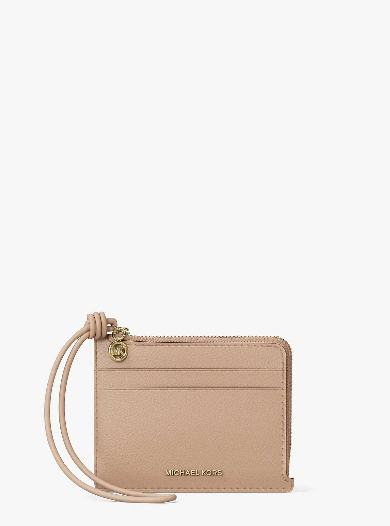 Petit porte-cartes Jet Set en cuir grainé à dragonne
