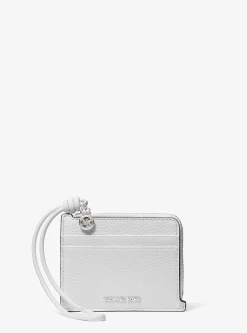 Petit porte-cartes Jet Set en cuir grainé à dragonne