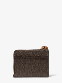 Petit porte-cartes à sangle Jet Set avec logo Signature