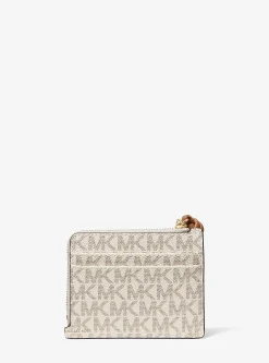 Petit porte-cartes à sangle Jet Set avec logo Signature
