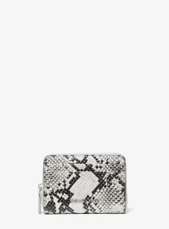 Petit portefeuille Jet Set en cuir effet serpent en relief