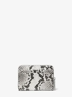Petit portefeuille Jet Set en cuir effet serpent en relief