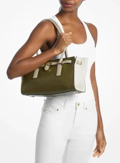 Petit sac Hamilton Moderne en cuir à couleurs contrastées