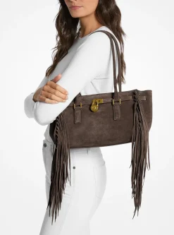 Petit sac Hamilton Moderne en daim à franges