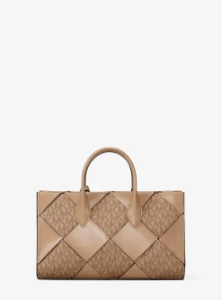 Petit sac Mirella tissé à logo Signature