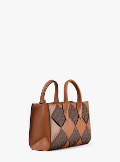 Petit sac Mirella tissé à logo Signature