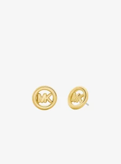 Petits clous d'oreilles à breloque logo