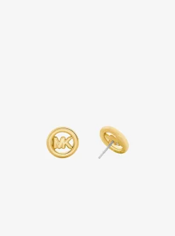 Petits clous d'oreilles à breloque logo