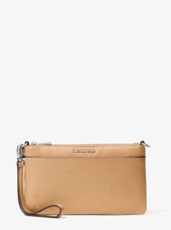 Pochette à sangle Jet Set convertible de taille moyenne en cuir grainé