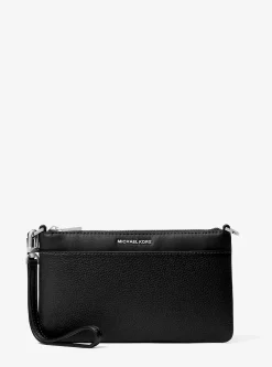 Pochette à sangle Jet Set convertible de taille moyenne en cuir grainé