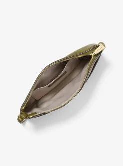 Pochette à sangle Jet Set de taille moyenne en cuir grainé